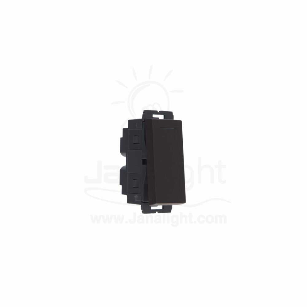 OSA مفتاح مفرد بضوء بني 3 one way switch with led osa dark brown